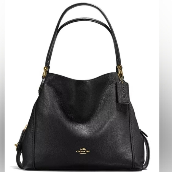 Coach Handbags - Coach Edie Black Turnlock Shoulder Bag